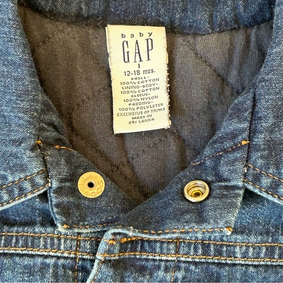 BABY GAP 12-18 Months Heavy Denim Jean Jacket Farm Sheep - Picture 7 of 8